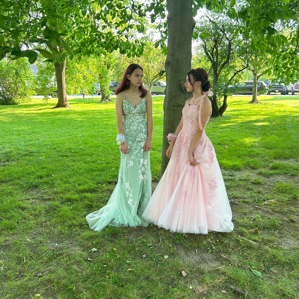 JVN by Jovani Mint and Pink Prom Dresses - Picture 2 of 7